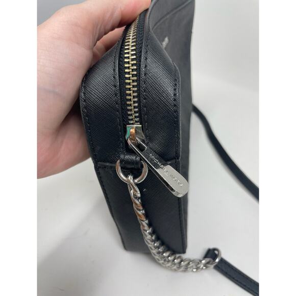 Michael Kors Jet Set Large East West Crossbody Bag Black Logo Saffiano - Picture 4 of 8